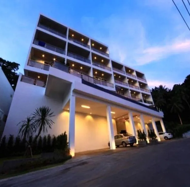 Main entrance and exterior view of boutique hotel