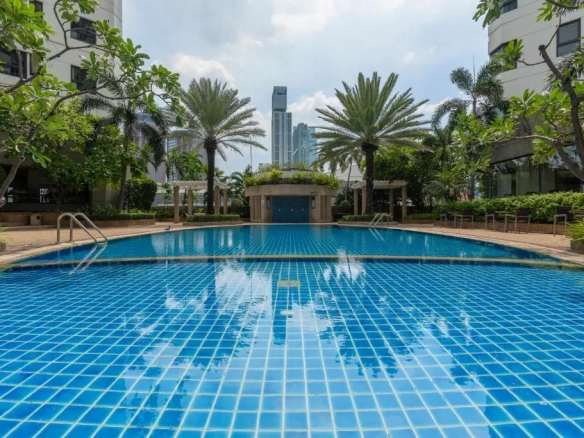 Main swimming pool at 4 star hotel in Pratunam Bangkok