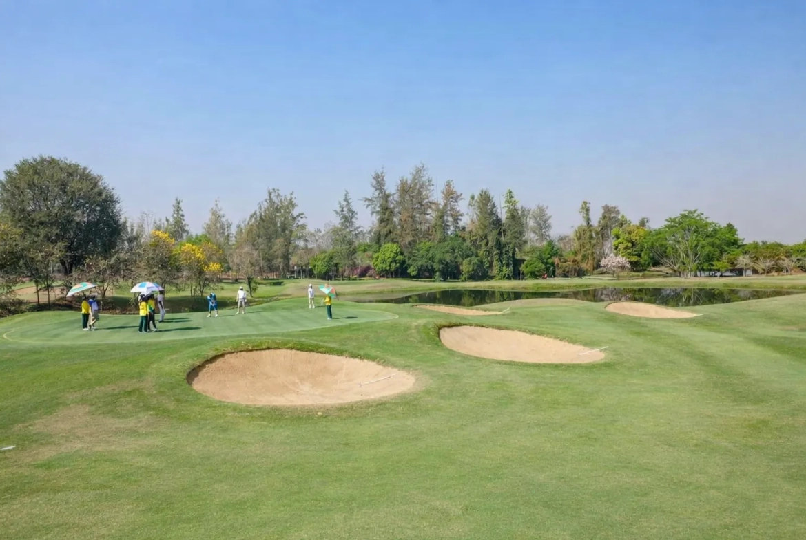 Golf green with bunker Chiang Mai