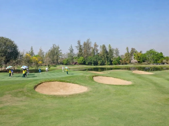 Golf green with bunker Chiang Mai