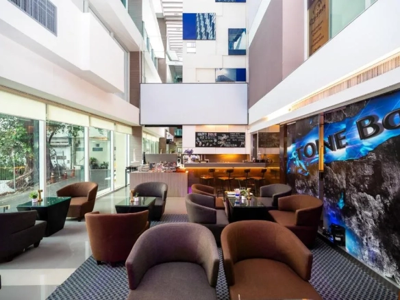 Night bar and entertainment area inside hotel