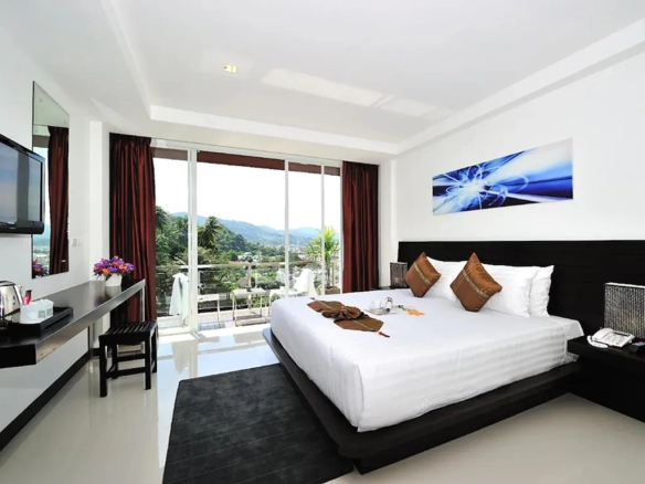 Guest room with balcony at boutique hotel