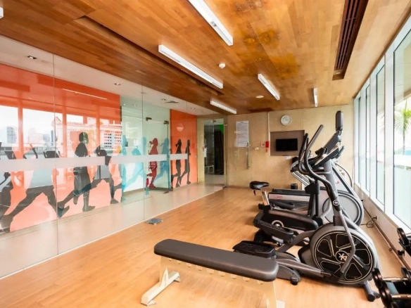 Cardio equipment area supporting wellness travelers