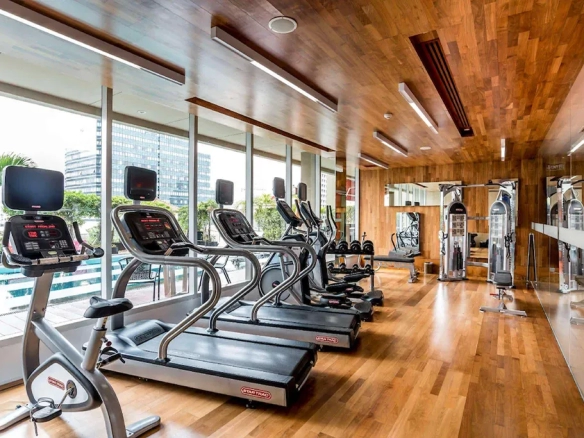 Workout zone inside hotel fitness facility