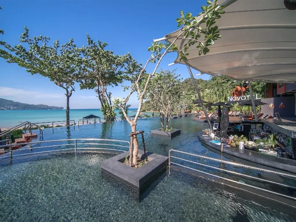 Pool deck and relaxation area for guests