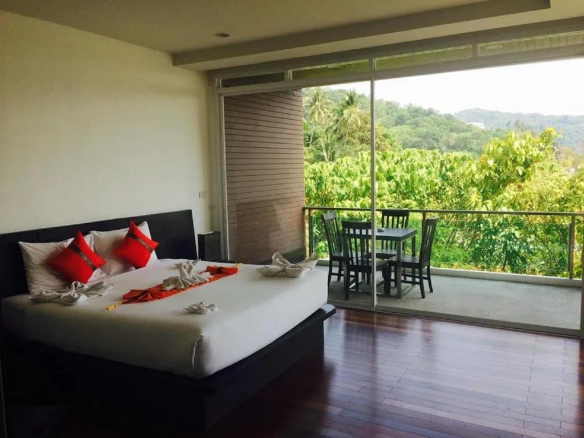 Bedroom with greenery view