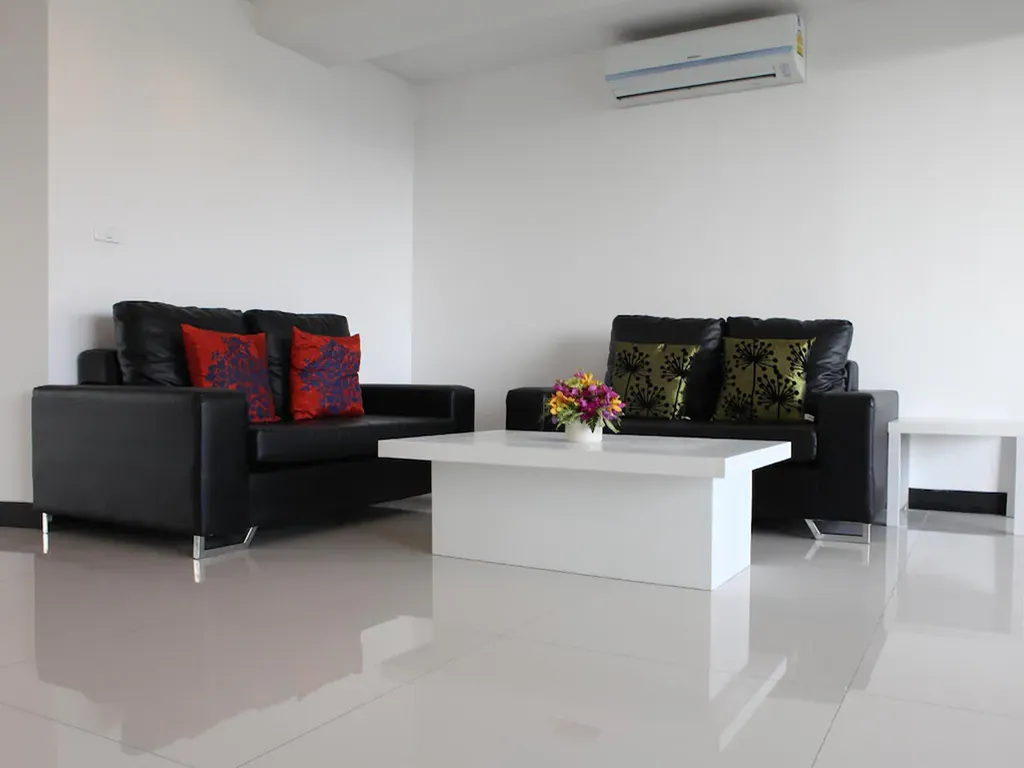 Suite living area inside boutique hotel