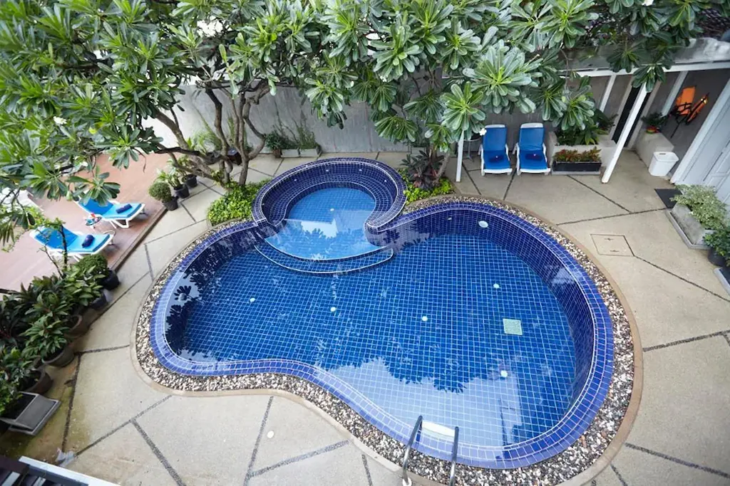 Hotel leisure pool area for guest relaxation