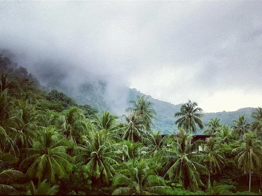 Exterior view of boutique hotel in the evening