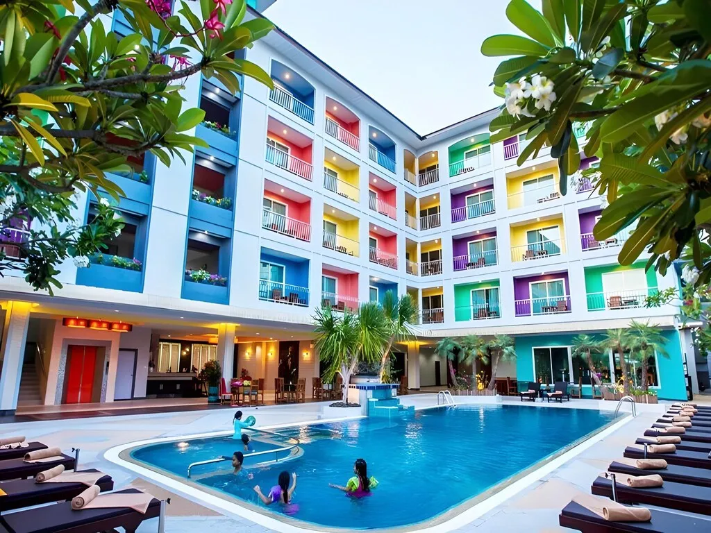 Main swimming pool with hotel building at The Ninth Pattaya Hotel Pattaya