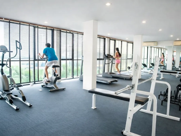 Fitness center in boutique hotel