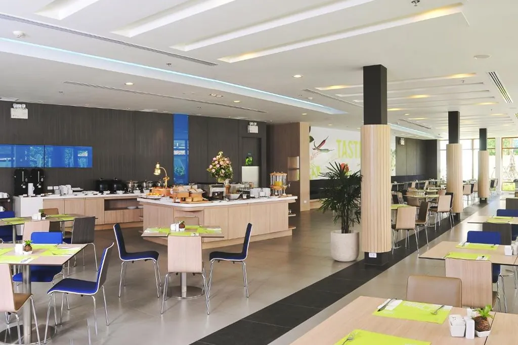 Outdoor pool with sun loungers