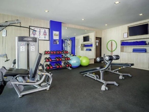 Indoor gym training area for guests
