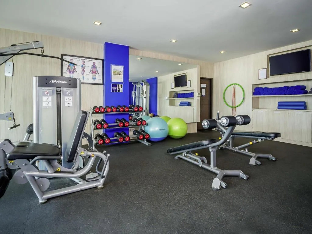 Indoor gym training area for guests