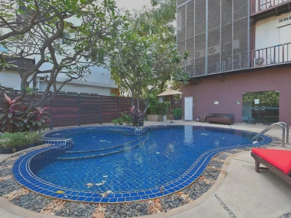 Garden relaxation area within hotel premises