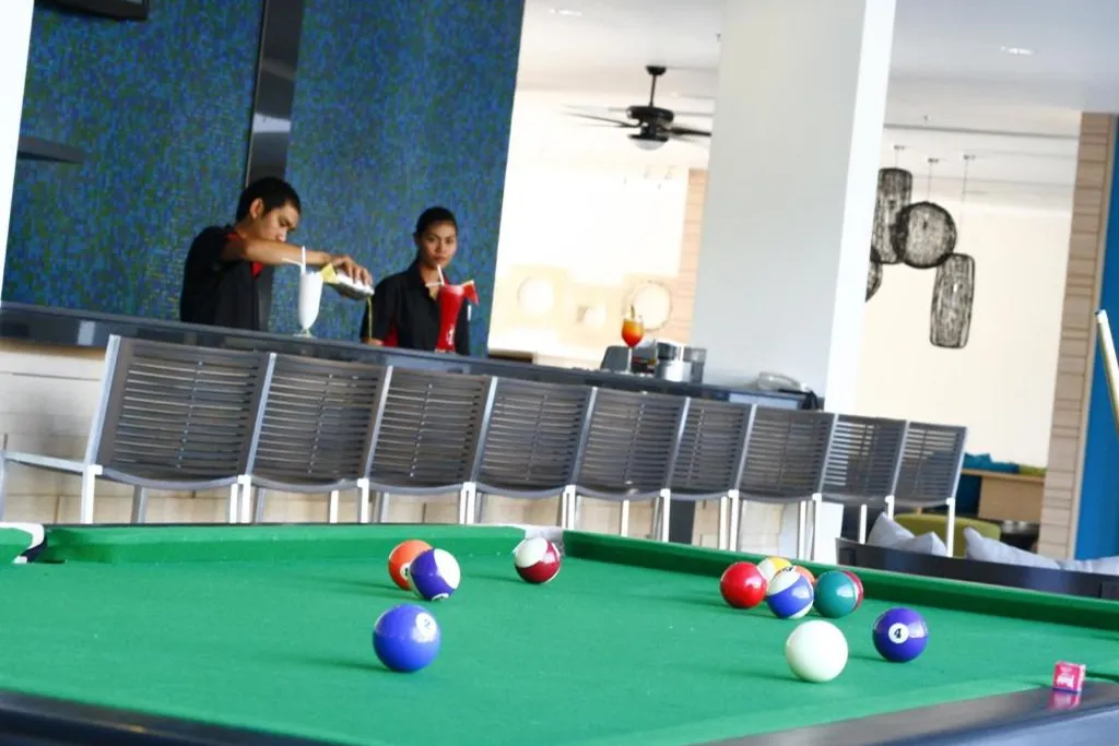 Billiard and recreation area inside hotel