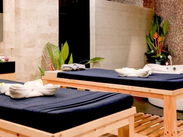 Luxury spa-style bathroom interior