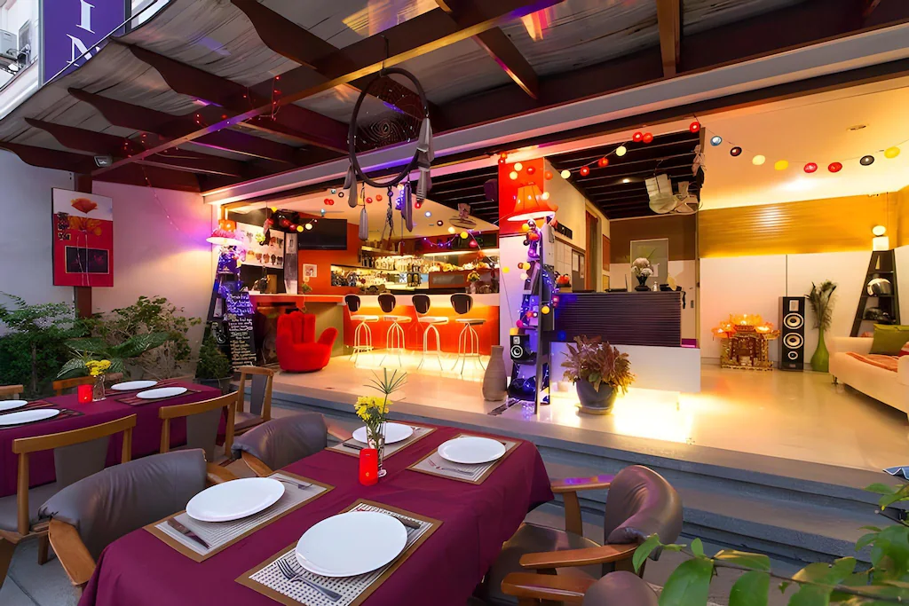 Restaurant and dining area inside boutique hotel