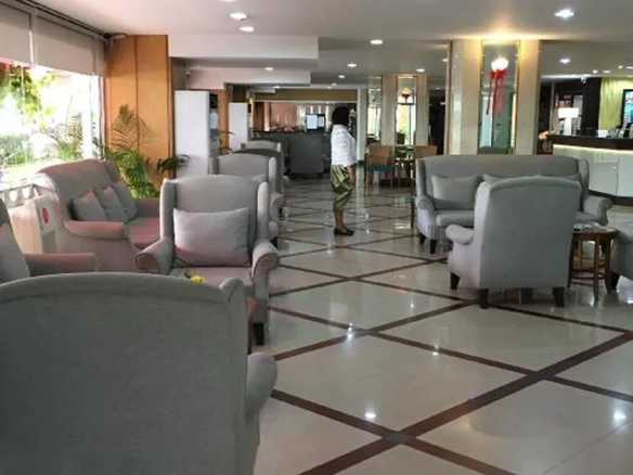 Outdoor terrace space within hotel premises