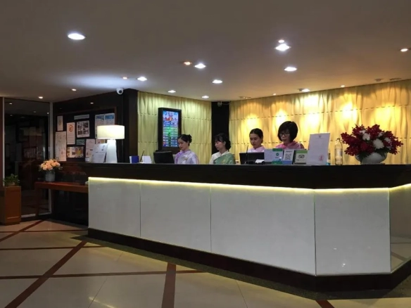 Main restaurant dining area inside Patra hotel