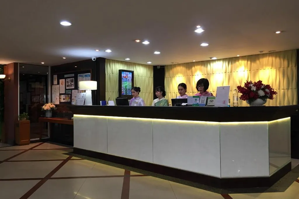 Main restaurant dining area inside Patra hotel