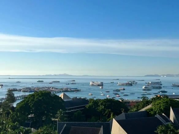 Wide city skyline view