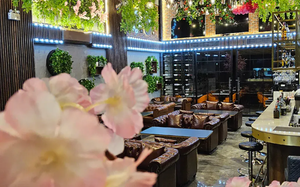 Restaurant ambience with wine display at boutique hotel North Pattaya