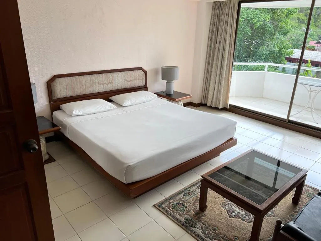 Hotel bedroom with natural light