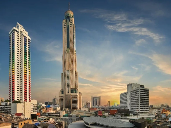 Central business district skyline near hotel location