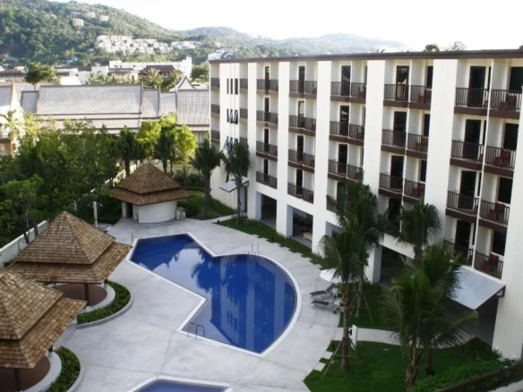 Front parking and entrance area of city hotel