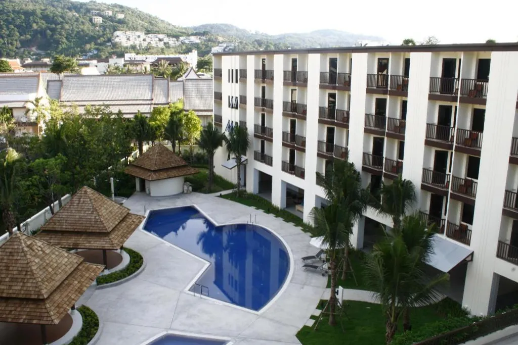 Front parking and entrance area of city hotel