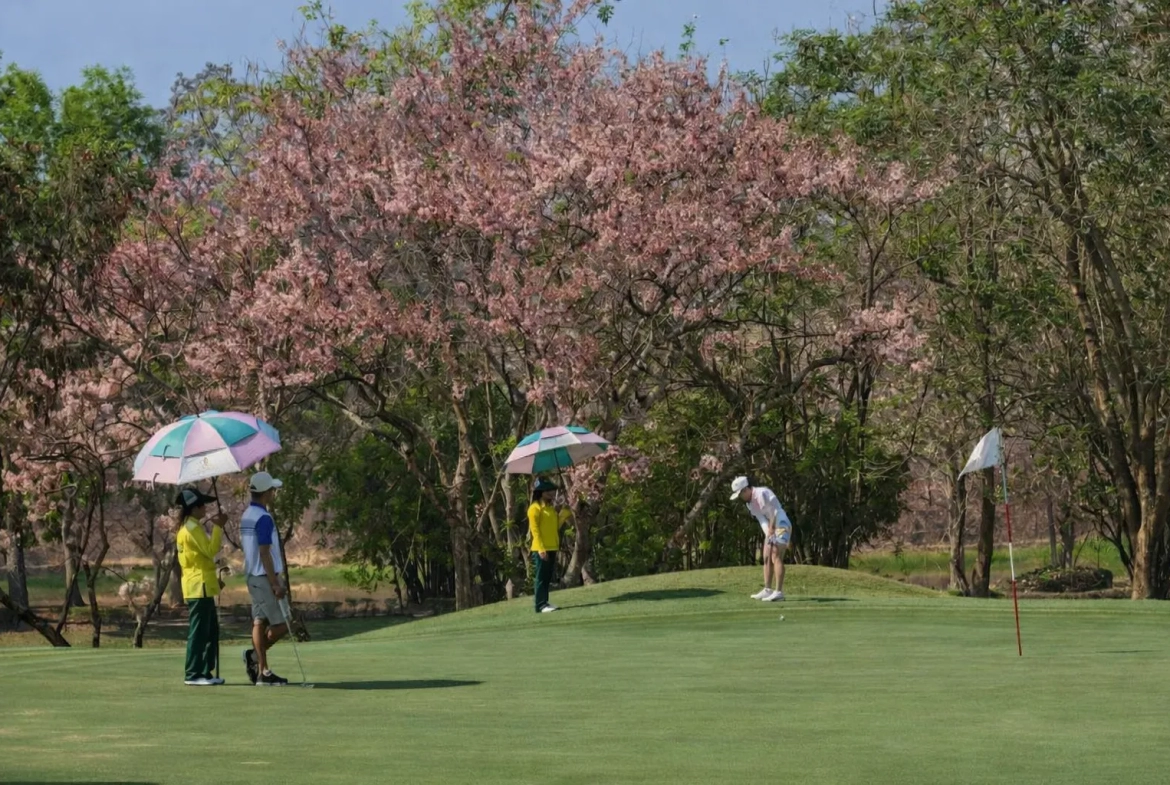 Golf resort landscape view in Chiang Mai