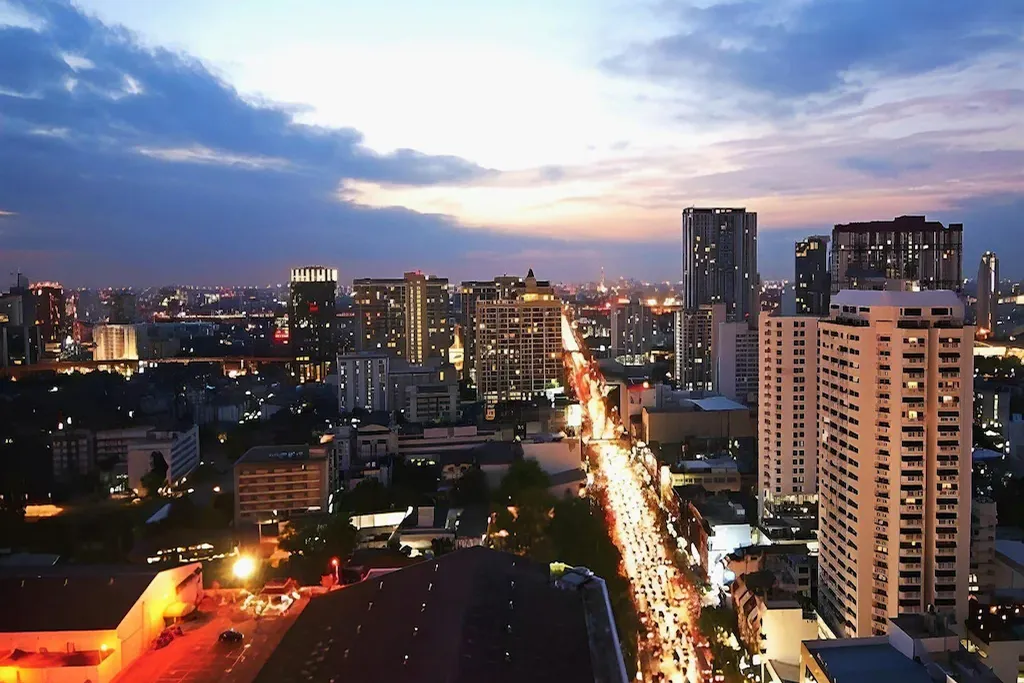 Luxury hotel lobby interior in Pratunam Bangkok