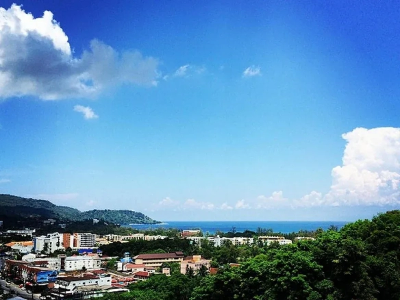 Panoramic city view from boutique hotel