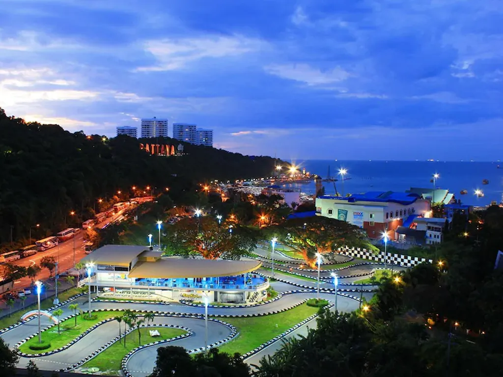 City night view near the hotel