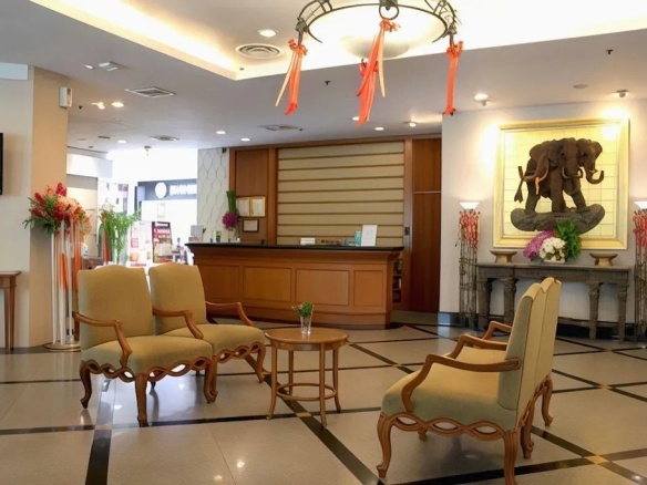 Hotel lounge and reception seating area