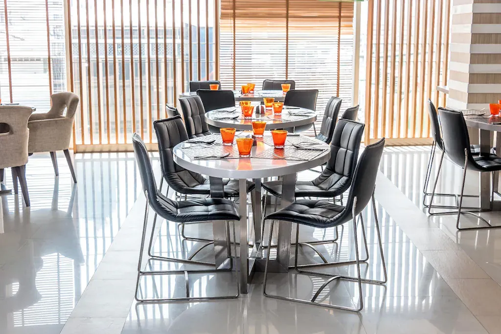 Modern restaurant layout inside hotel