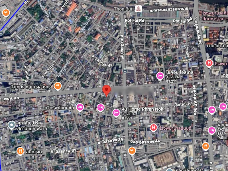 hs-0019 Google Map showing the location of a 4-star boutique hotel in Bangkok Noi, Bangkok Old Town
