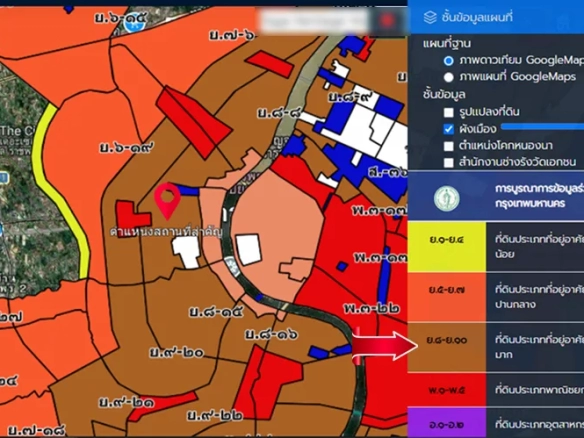 hs-0019 land use and zoning map showing the site of a 4-star boutique hotel in Bangkok Noi, Bangkok
