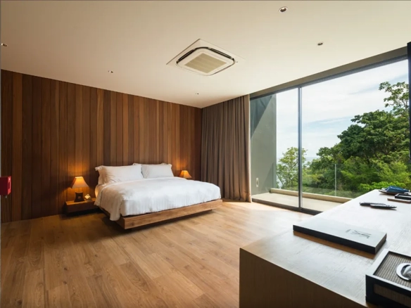 Villa bedroom with sea view in Phuket