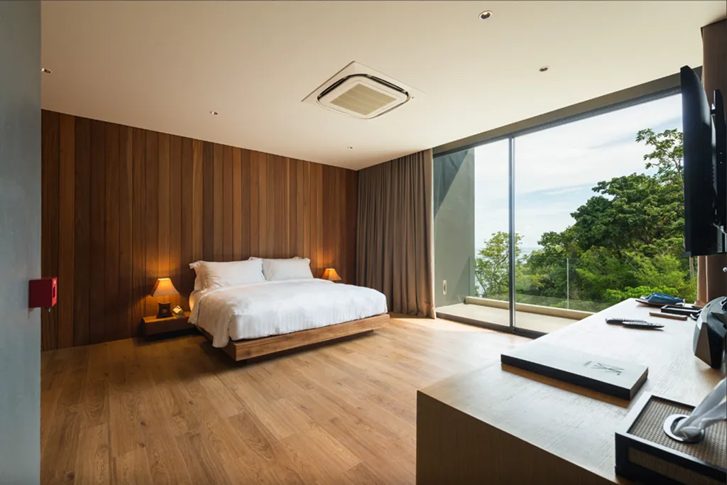 Villa bedroom with sea view in Phuket