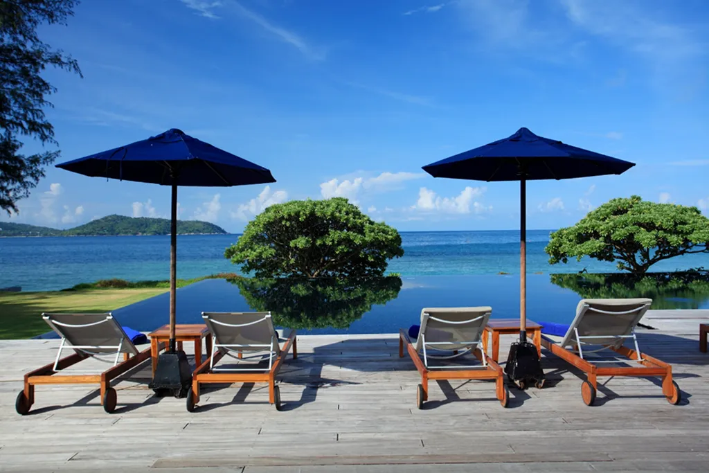 Beachfront sunbeds with sea view in Phuket