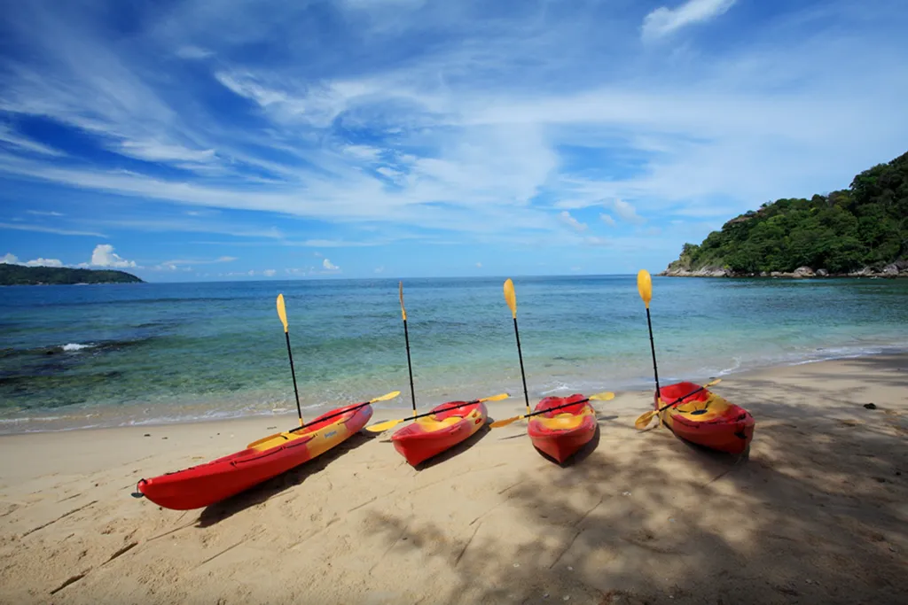 Kayak activity on private beach in Phuket