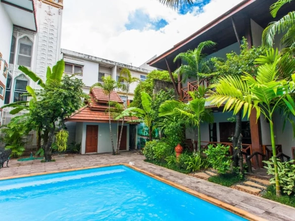 Hotel exterior depth view