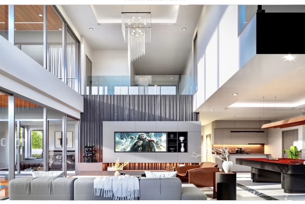 Interior common area and layout supporting residential use of villa for sale in Bang Lamung Chonburi