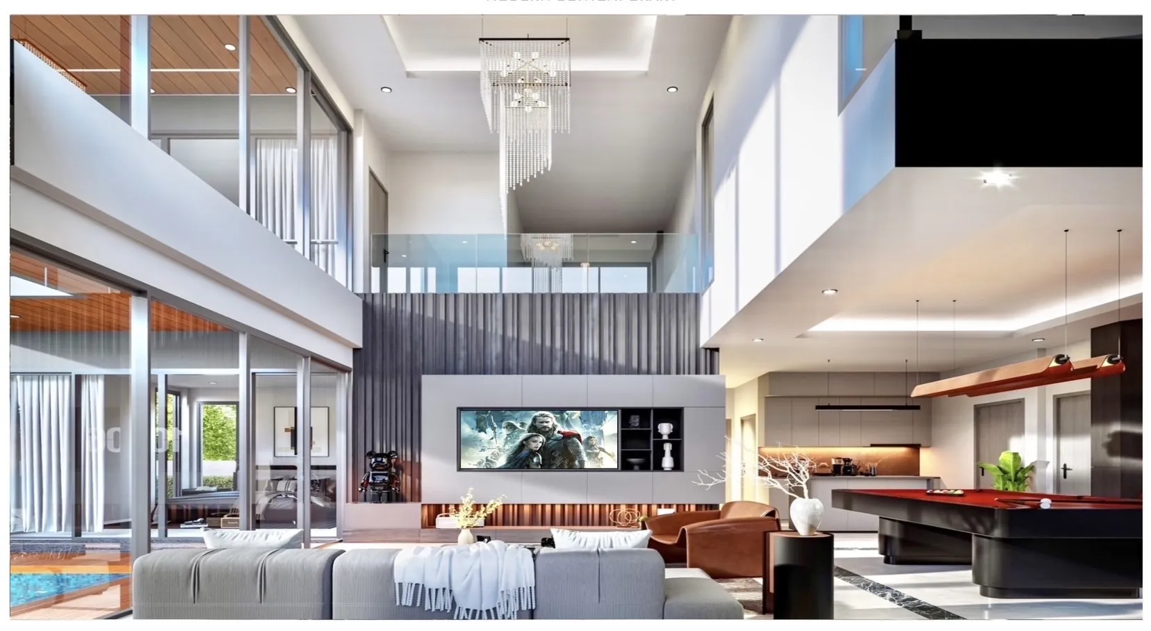 Interior common area and layout supporting residential use of villa for sale in Bang Lamung Chonburi