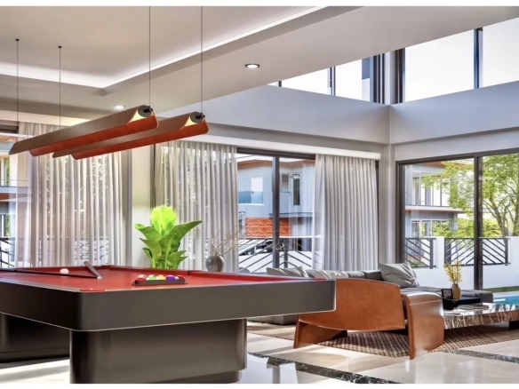 Interior facility and shared recreational area of villa for sale in Bang Lamung Chonburi