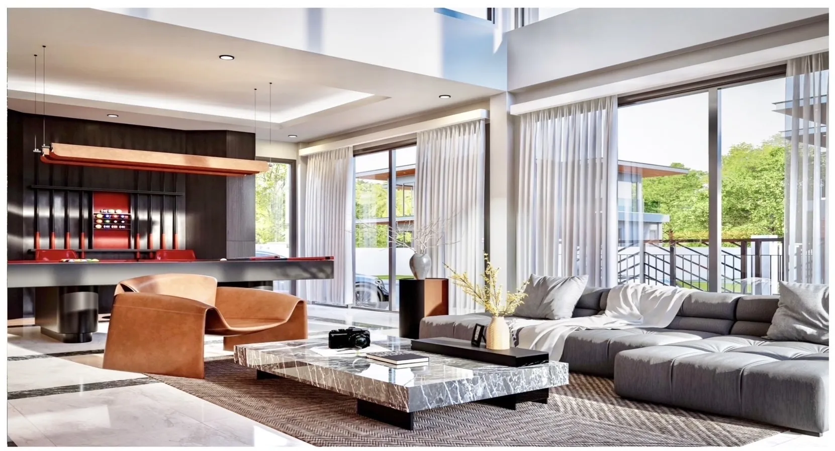 Main living area interior showing usable space of villa for sale in Bang Lamung Chonburi