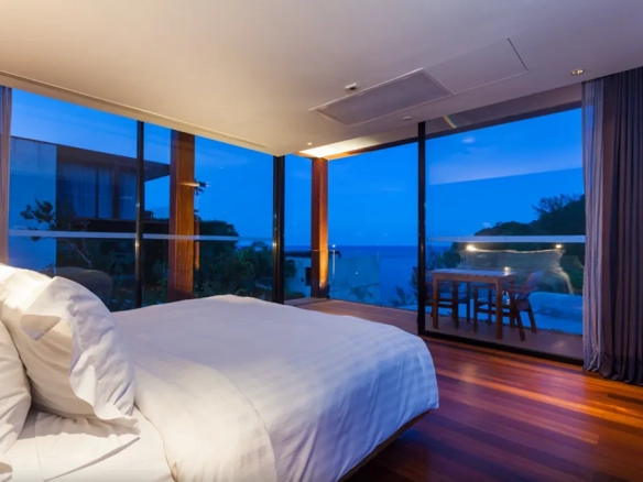 Villa private pool in the evening in Phuket