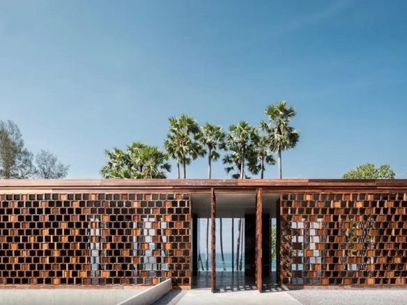 Ultra luxury seaside villa resort front view in Phuket